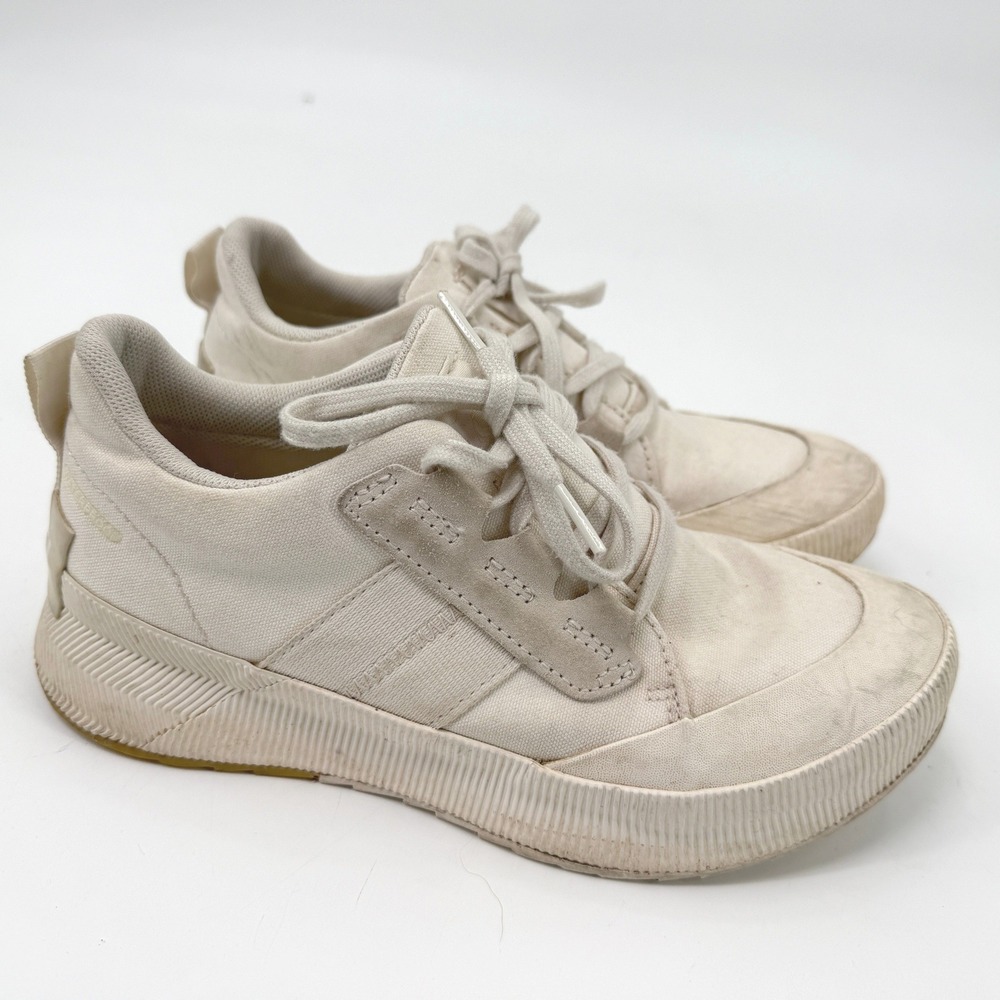 Sorel Out N About III Low Sneaker Womens 7.5 Waterproof Gorpcore Canvas Cream